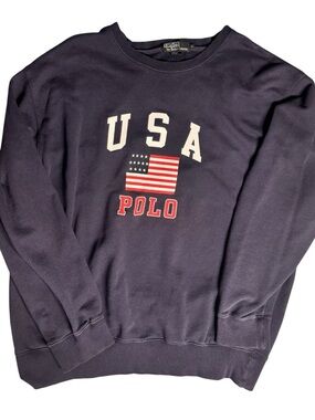 Ralph Lauren Navy USA Polo Crewneck Sweatshirt